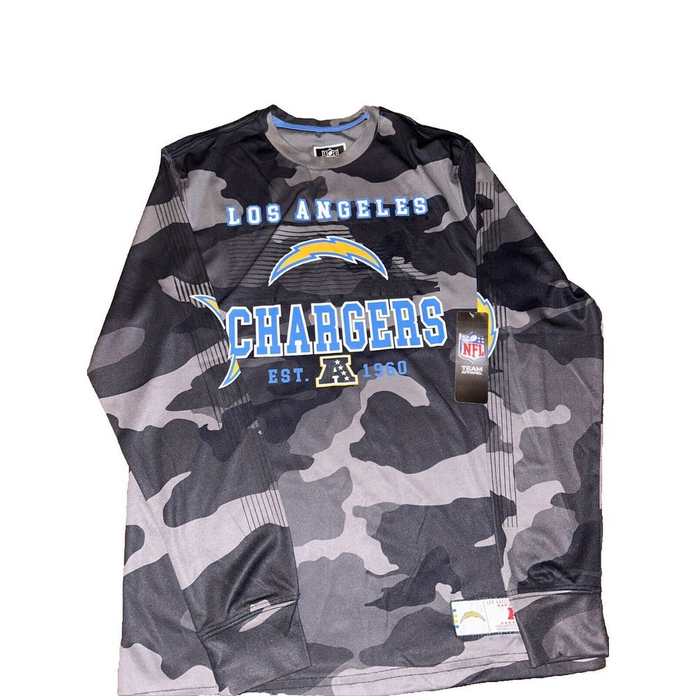 Los Angeles Chargers Logo Camo Long Sleeve Shirt NFL Team Apparel Men Size Small